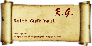 Reith Gyöngyi névjegykártya